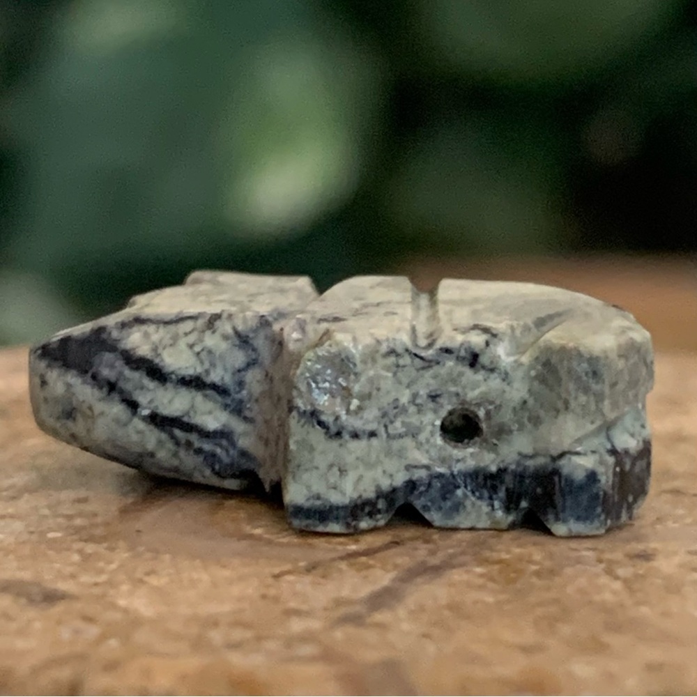 Native American Style Zuni Bear Fetish Bead Drilled Stone Mini Animal Carving .8 - Picture 7 of 14